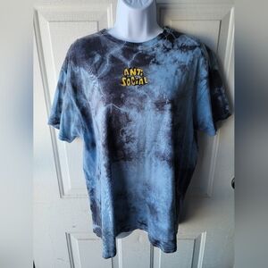 "Anti Social" Tie Dye Cotton Shirt Size Large